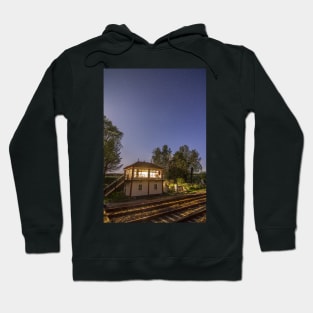 Settle Junction Signal Box Railway House After Dark North Yorkshire England Hoodie